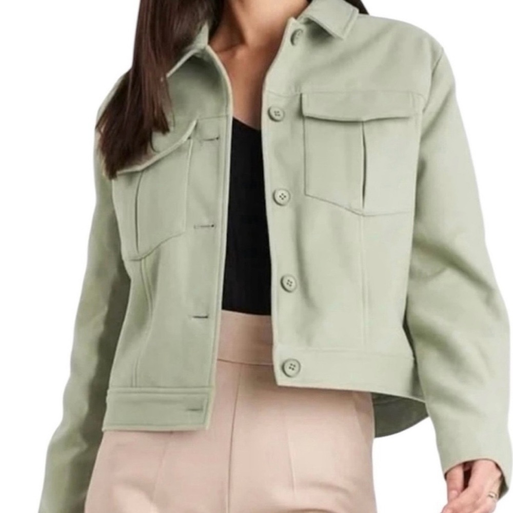 Joie mint green soft fleece button front jacket - medium